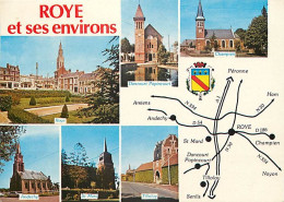 80 - Roye - Et Ses Environs - Multivues - Carte Géographique - CPM - Voir Scans Recto-Verso - Roye