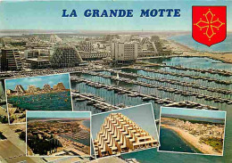 34 - La Grande Motte - Multivues - Le Port - Les Pyramides - Immeubles à L'architecture Moderne - Blasons - Carte Neuve  - Other & Unclassified