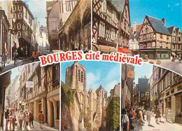 18 - Bourges - La Cité Médiévale - Multivues - Flamme Postale De Bourges - CPM - Voir Scans Recto-Verso - Bourges