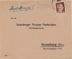 37438# HITLER ELSASS LETTRE Obl INGENHEIM über ZABERN 27 Octobre 1943 SAVERNE BAS RHIN ALSACE - Cartas & Documentos