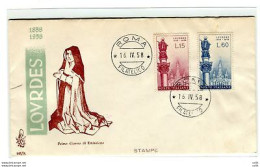 Italia FDC Venetia 1958 Lourdes  Non Viaggiata - FDC