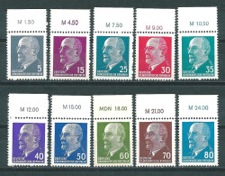 MiNr. 845, 847, 934, 935, 936, 937, 938, 1080, 1331, 1689 ** Oberrand (1008) - Unused Stamps