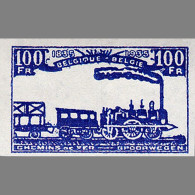 TT0831a Belgian 1920 Train Stamps Reissued In The 1960s With 1 Back Adhesive MNH - Unused Stamps