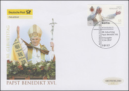 2599 Geburtstag Von Papst Benedikt XVI., Schmuck-FDC Deutschland Exklusiv - Storia Postale