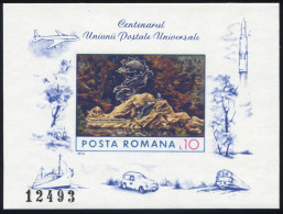 Rumänien Block 113 UPU 100 Jahre Weltpostverein 1974, ** / MNH - Autres & Non Classés