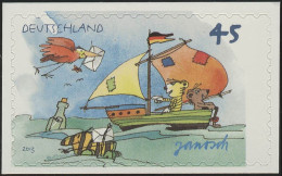 2995 Janosch Segelboot, Selbstklebend NEUTRALE Folie, 10 Einzelmarken, Alle ** - Unused Stamps