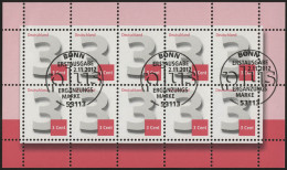 2964 Drei-Cent-Ergänzungswert, Zehnerbogen Mit ESSt Bonn - 2001-2010