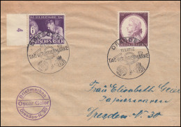 811 Tag Der Briefmarke Randstück Auf FDC ESSt DRESDEN 11.1.1942 Mit 810 Mozart - Lettres & Documents