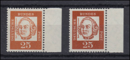 353 Bed. Deutsche 25 Pf. Je Ein Seitenrand-Marke In Hell- Und Dunkelorange ** - Unused Stamps