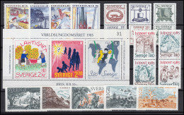 1316-1368 Schweden-Jahrgang 1985 Mit Block 13 Komplett, Postfrisch ** - Autres & Non Classés