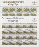 667-668 Europa / CEPT - Landschaften 1977, 2 Werte, Kleinbogen-Satz ESSt - Usados