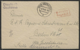 Gebühr-Bezahlt Brief Idar-Oberstein 9.1.46 Nach Berlin - Other & Unclassified