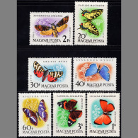 BB3705 Hungary 1959 Various Beautiful Butterfly Stamps 7V MNH - Ongebruikt