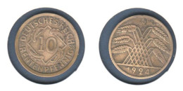 Allemagne 10 Rentenpfennig 1924 G, KM# 33, Deutsches Reich, - 10 Rentenpfennig & 10 Reichspfennig