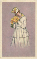 ZANDRINO SIGNED 1910s POSTCARD - WOMAN & FLOWERS - N.23/2  (5814) - Zandrino