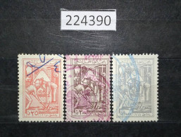 224390; Syria; Revenue Stamp 25, 200, 1000 Piastres; Damascus 1967; Higher Labor Committee ; Canceled - Syria