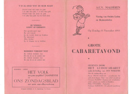 MALDEREN - A.C.V. - GROTE CABARETAVOND -HET LUDOCABARET - JAN WILLEMS -13/11/1955  (2 Scans)(OD 513) - Programme