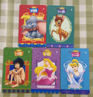 SMRT Metro Ticket Card, Disney Classic Movie,Sleeping Bearuty,Cinderella And So On Set Of 5, Limited Edition - Singapour