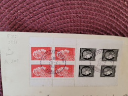 8 Timbres Marianne Et Ceres  5359 Et 5253 En Bloc De 4 Oblitéres ,issue D'un Carnet , Rare - Gebruikt