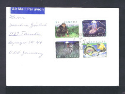 Sp10649 CANADA Faune Maritime (The Werewolf, The Kraken, The Ogopogo, The Sasquatch) Mailed 1990 Germany - Préhistoriques