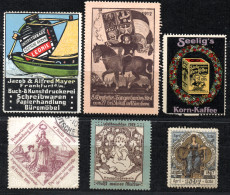 3408. 6 OLD POSTER STAMPS/LABELS LOT - Sonstige & Ohne Zuordnung