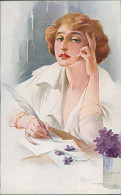 FRANZONI SIGNED 1910s POSTCARD - WOMAN & FLOWERS - 78/1 (5827/2) - Autres & Non Classés