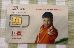 Airtel GSM SIM Sample Card, Postpaid, Backside With A Position Of Chip,but Without Chip,sample Card - India