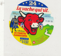 V R 1327 -   ETIQUETTE DE FROMAGE LA VACHE QUI RIT    LES VIGNETTES FLUORESCENTES  BATMAN   24 PORTIONS - Cheese