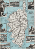 Dav : Corse :  Carte  Géographique :  Sartene ,bonifacio, Porto Vecchio , Bastia, Ajaccio, Corté, ... - Andere & Zonder Classificatie