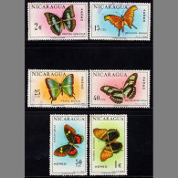 BB3717 Nicaragua 1967 Various Butterflies 6V Used MNH - Nicaragua