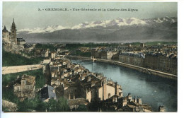 CPA 9 X 14  Isère  GRENOBLE Vue Générale Et La Chaîne Des Alpes - Grenoble