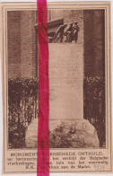 Enschede - Onthulling Monument Belgische Vluchtelingen - Orig. Knipsel Coupure Tijdschrift Magazine - 1924 - Unclassified