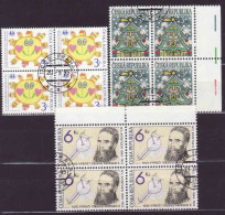 Czech Republic 1995, Four Block, Viererblock,100th Anniversary Of The Discovery Of X-rays, SOS Children's Villages, Used - Oblitérés