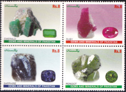 PAKISTAN 2012 GEMS AND MINERALS BLOCK OF 4** - Minerals