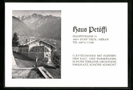 Vertreterkarte Dorf Tirol, Haus Petöffi, Hauptstrasse 75, Blick Nach Dem Haus  - Unclassified