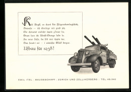 Vertreterkarte Zürich, Emil Itel, Baugeschäft, LKW, Aufbau Für 1938  - Unclassified