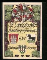 Vertreterkarte Hamburg, O. F. Söhle Nachflgr. Hamburg Und Traben An Der Mosel, Niederlage In Bergedorf, Wappen  - Unclassified