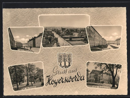 AK Hoyerswerda, Steinstrasse, Platz Des Friedens, Schulstrasse, Schloss  - Hoyerswerda