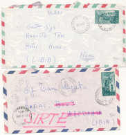 1965 DUE AEROGRAMMI 100 LIRE CAMPIDOGLIO ISOLATI X LIBIA UNO RISPEDITO AGEDABIA X SIRTE - 1961-70: Storia Postale