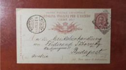* ITALY > 1891 POSTAL HISTORY > 10c Stationary Card From Genova To Budapest, Austria (Hungary) - Autres & Non Classés