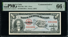 CUBA 1 PESO 1953 CONMEMORATIVO ALTO GRADO PMG 66 EPQ - Cuba