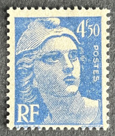 FRA0718MNHA2 - Marianne De Gandon - 4.50 F Blue MNH Stamp - 1945-47 - France YT 718A - 1945-54 Marianne De Gandon