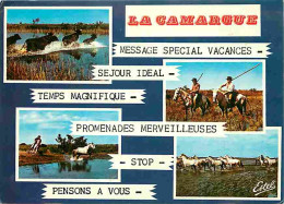 13 - Camargue - Multivues - Chevaux - Taureaux - Flamme Postale - CPM - Voir Scans Recto-Verso - Autres & Non Classés