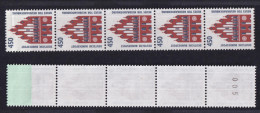 Bund 1623 V RM 5er Streifen RE Ungerader Nummer 005 SWK 450 Pf Weiße Gummierung - Roller Precancels