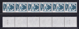 Bund 1347 V RM 6er Streifen SWK 10 Pf Postfrisch Weiße Gummierung - Roller Precancels