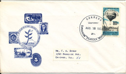 Mexico Cover With Special Cachet And Postmark Philatelic Exhibition Monterrey 18-8-1963 With Cachet Sent To USA - Mexico