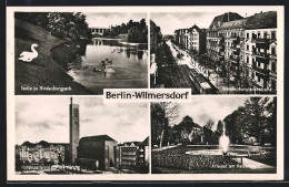 AK Berlin-Wilmersdorf, Partie Im Hindenburgpark, Brandenburgischestrasse, Anlage Am Kaiserplatz  - Wilmersdorf