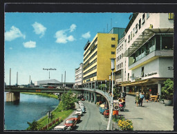 AK Saarbrücken, Partie Auf Der Berliner Promenade Mit Blick Nach Der Kongresshalle  - Altri & Non Classificati