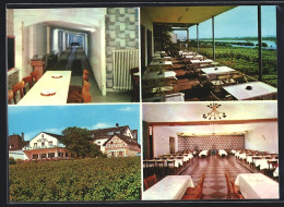 AK Mittelheim Im Rheingau, Hotel-Rheinterrasse Ruthmann, Mit Speisesaal, Wintergarten Und Kegelbahn, Inh. Erich Vahle  - Rheingau