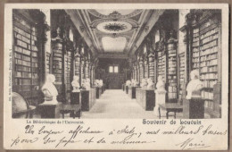 CPA BELGIQUE - LOUVAIN - SOUVENIR DE LOUVAIN - La Bibliothèque De L'Université - TB PLAN Intérieur Livres - TB VERSO - Leuven